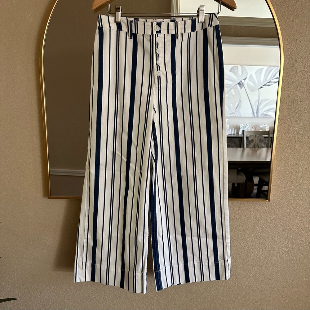 For The Republic Bluewhite Wide Leg Striped Jeans | Color: Blue/White | Size: 6